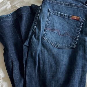 7 For All Mankind Dark Blue Flare Jeans